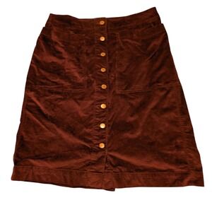 Sonoma Goods for Life Corduroy Button Front Midi Skirt Burgundy Plum Size 18
